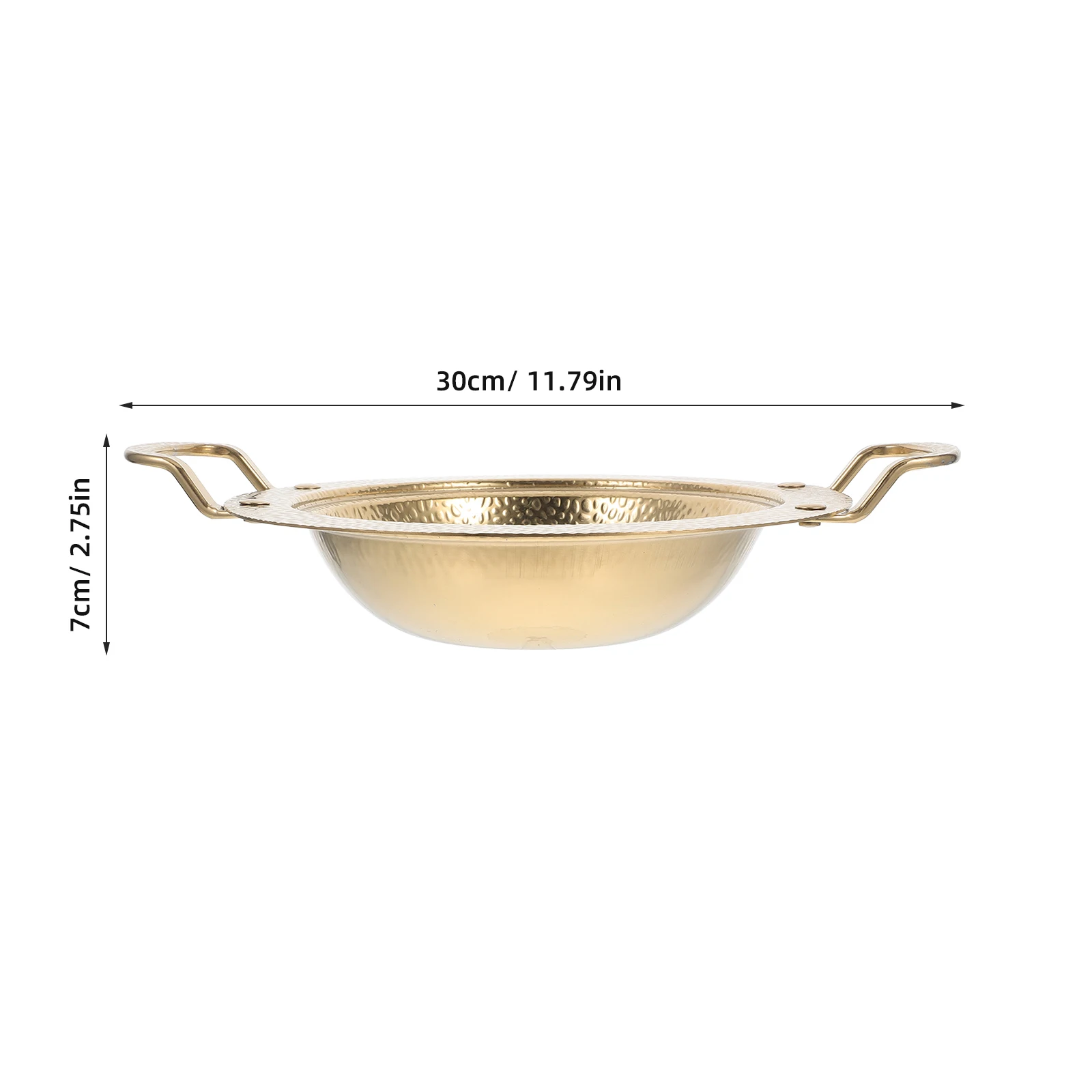 

1 Stainless Steel Dry Golden Double Handle Hot Pot Basin Seafood Cooking Pot Skillet Ramen Pasta Korean Noodle Stock