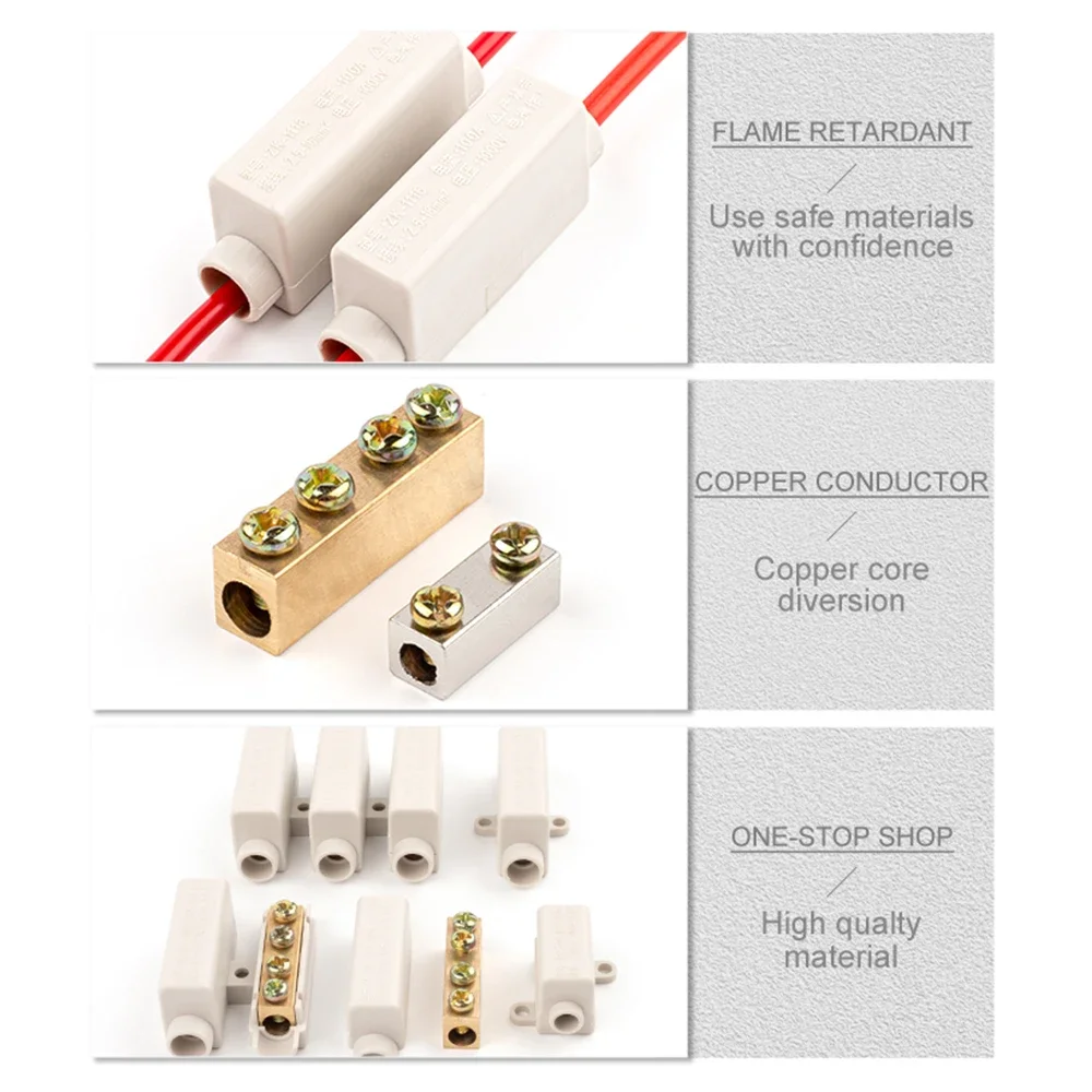 1pcs Quick Wire connector 60A/400V 1 to 6mm2 Power 100A/1000V 2.5 to 16mm One input and one output splicing Cable terminal