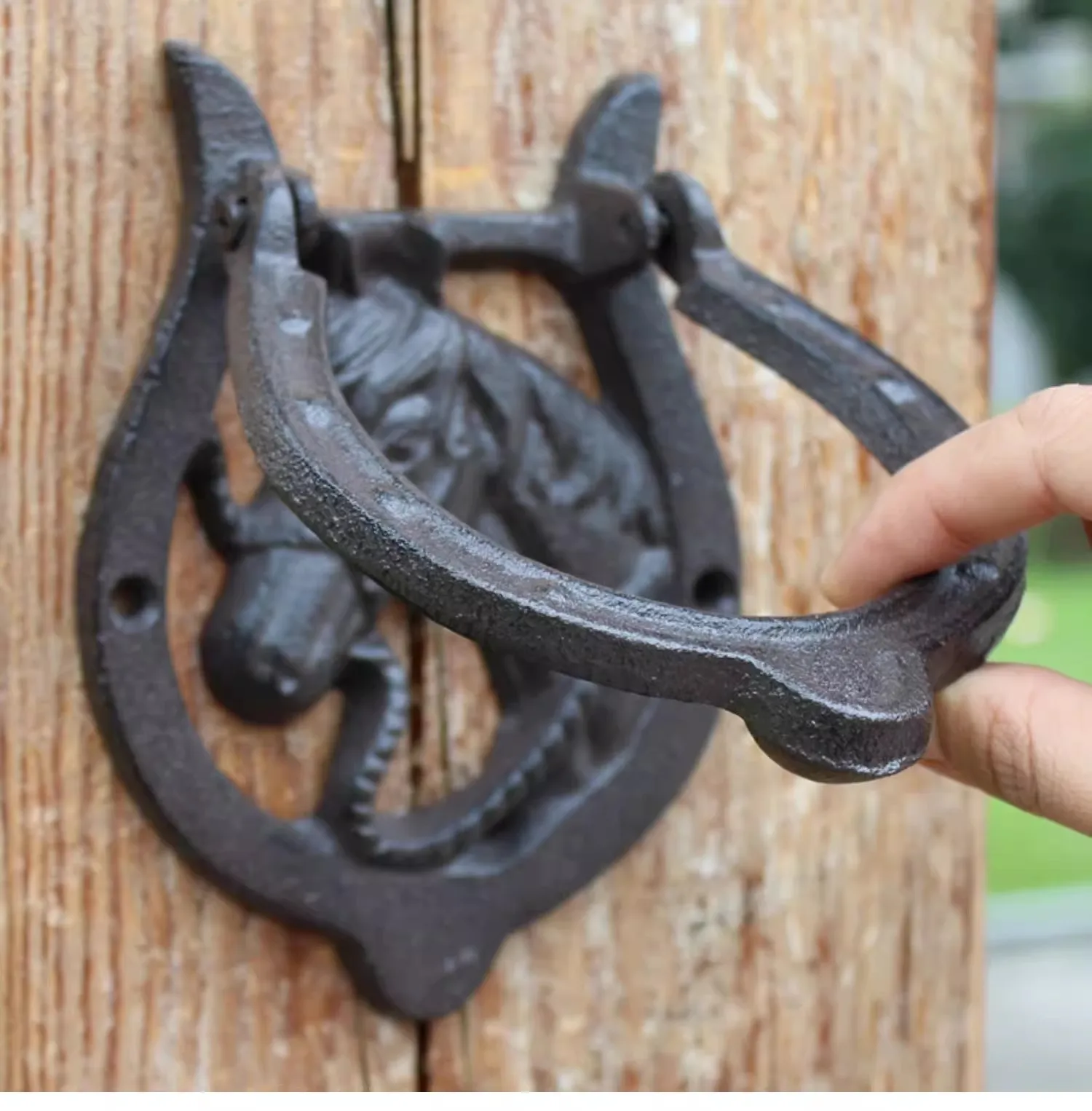 

Cast Iron Horse Door Knocker, Vintage Style, 16.5 x 12 cm, Black Matte Finish