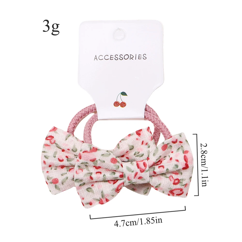 10Pcs Bow Plaid Rubber Band Hair - Fashion New Children's Bow Hair Accessories Clip Gift - Solid Color Hair Clip Rubber Band