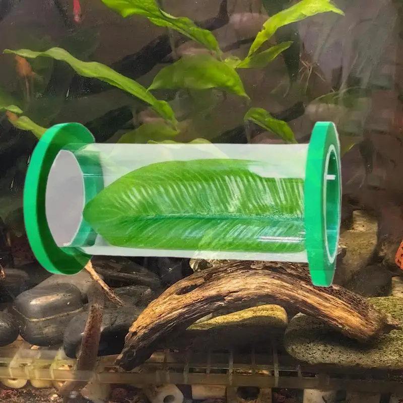 Betta Tunnel Betta Habitat Met Blad Drijvende Acryl Tunnel Garnalen Grot Aquarium Decor Voor Verrijking Verbergen Rusten