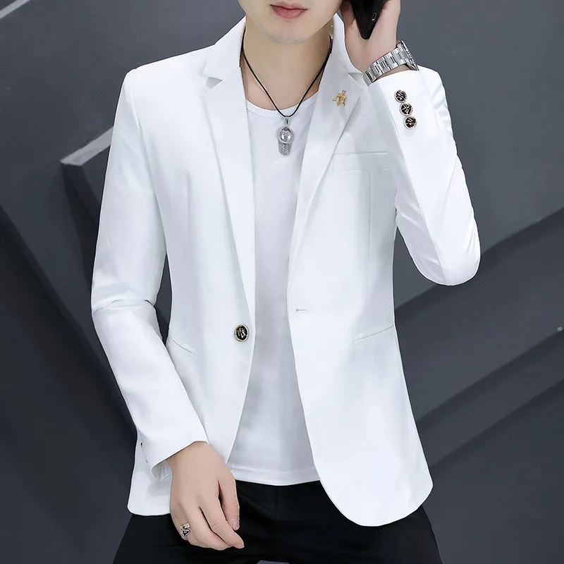 

Мужской костюм Slim Fit Long Sve Jaet, повседневный молодежный тренд, полиэфирное волокно, весна-осень, с застежкой на одной пуговице