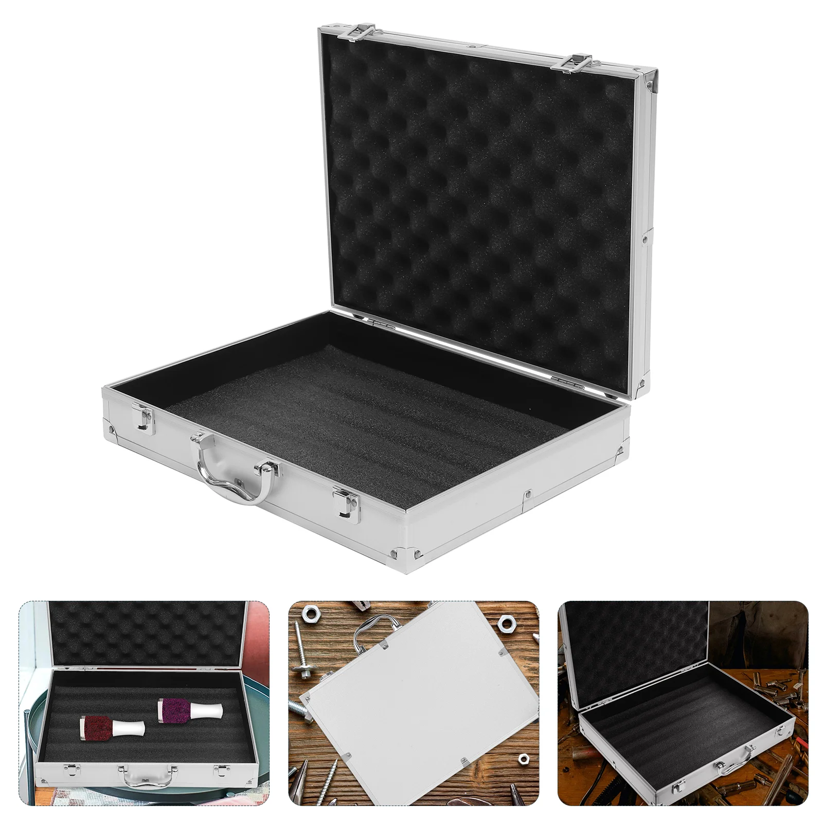 

Toolbox Tools Container Portable Aluminum Alloy Box Carrying Case Multifunctional Medicine Storage Flannel