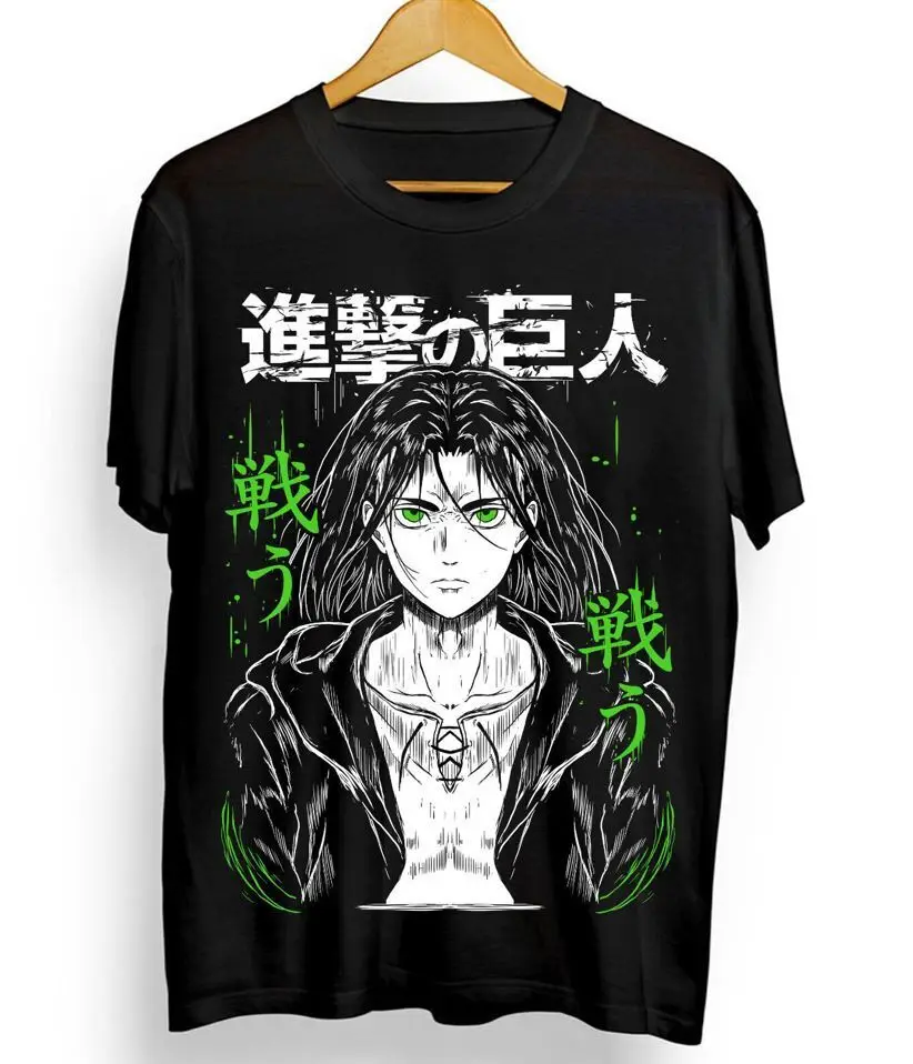 camiseta-unissex-attack-on-titan-temporada-4-eren-tatakae-aot-anime-eren-yeager