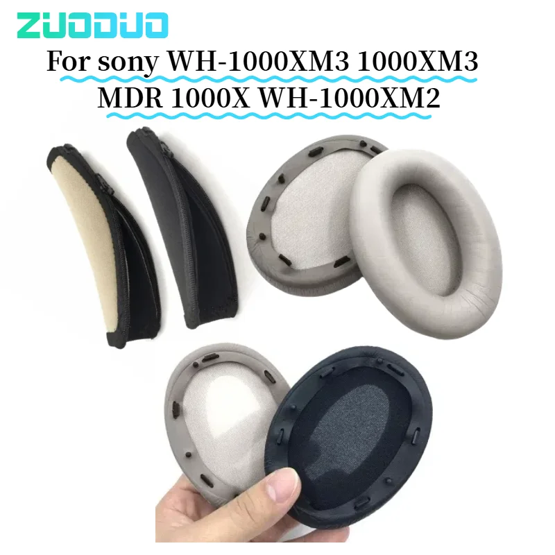 

For sony WH-1000XM3 1000XM3 MDR 1000X WH-1000XM2 Heaphones PU and Soft Memory Foam Top Headband and Ear Pad Repairing Parts
