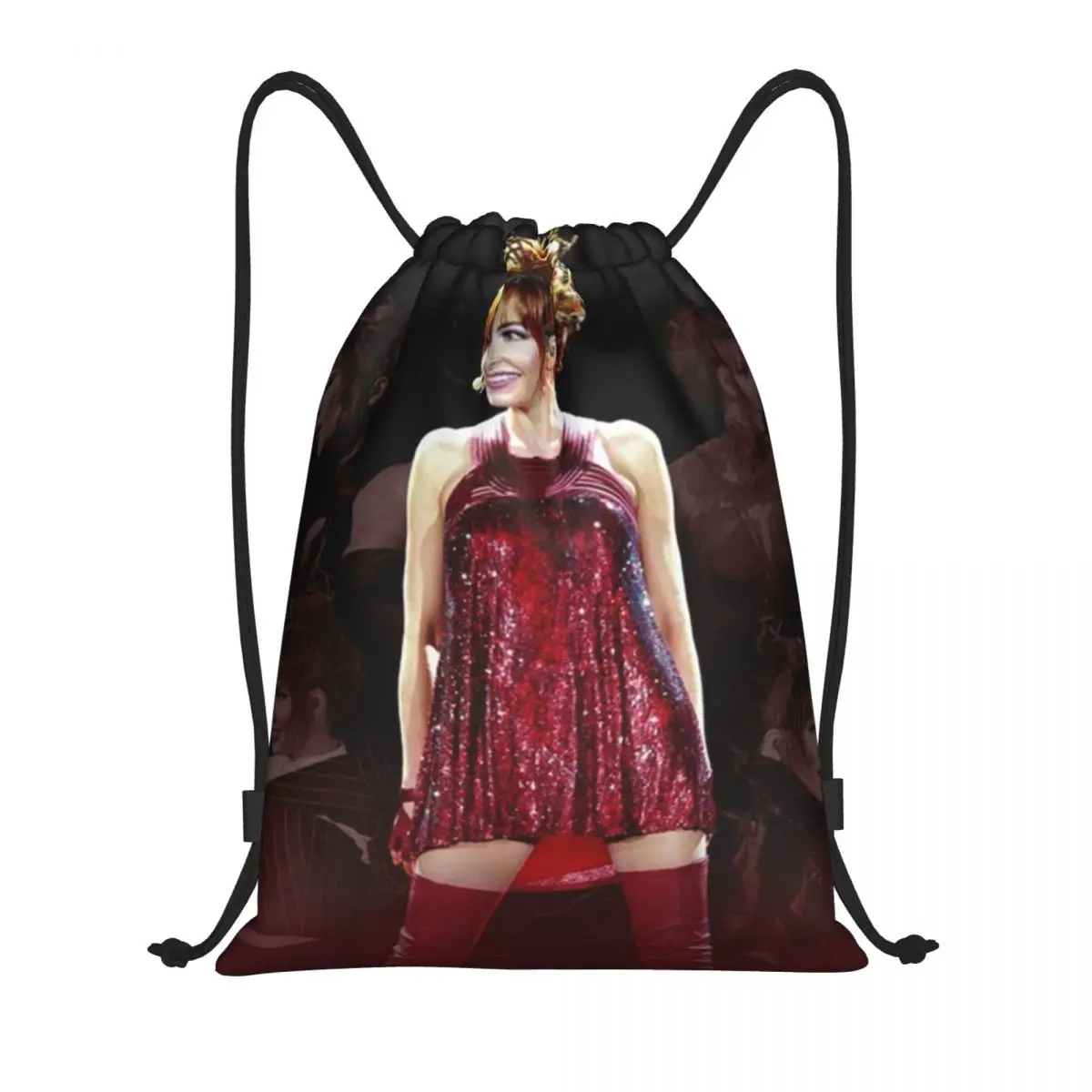 Custom Mylene Farmer Drawstring Bags for Shopping Yoga Backpacks Women Men French Singer Sports Gym Sackpack