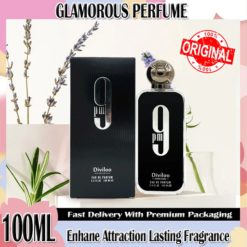 100ML 3.4FL.OZ 9PM Perfume para Hombre, Colonia de notas orientales gourmet de larga duración, Eau De Parfum, Feronomas Perfume Hombre