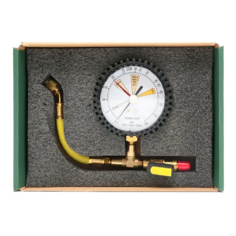 

P0UE Nitrogen Pressure Test Gauge Regulator for R134a R22 R407C R410A Car Conditioner