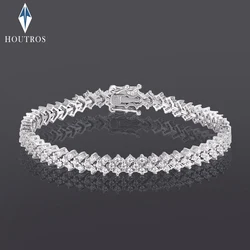 1.4mm D Color Moissanite Tennis Bracelet For Women 925 Sterling Silver Full Diamond Bracelets Luxury Wedding Party Fine Jewelry