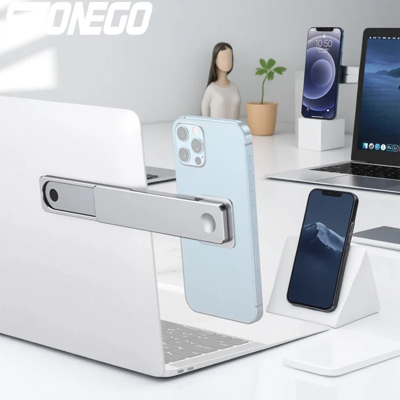 

Aluminum Alloy Magnetic Laptop Phone Holder Dual Monitor Stand Clip for Desk Adjustable Side Mount Bracket Phone Accessories