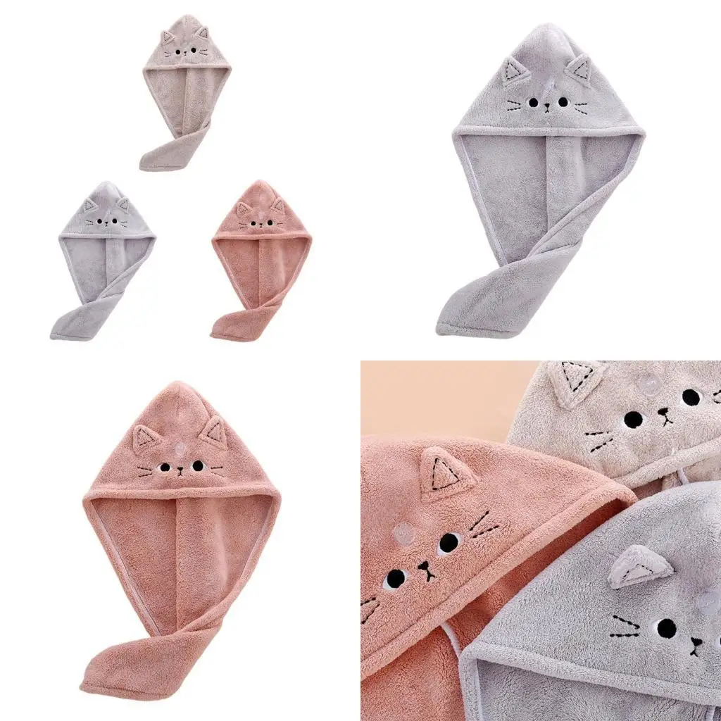 

Hair Drying Turban Strong Absorbent Coral Fleece Towel for Women Comfortable 37JD