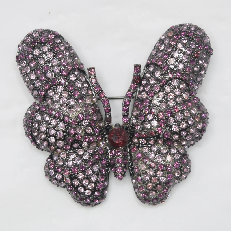 

Брошь фиолетовая, полная дрель, стразы, бабочка, броши C995