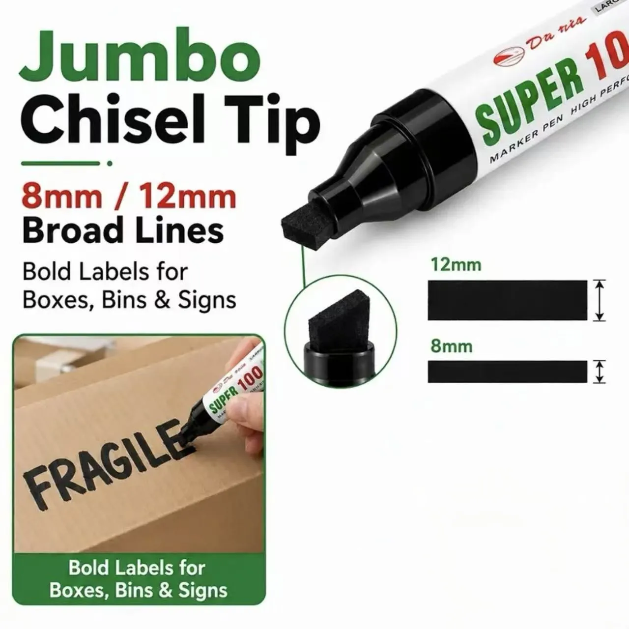 5/1pc Jumbo Marker - Identity Theft Protection Privacy Secret & Address Protector, Extra Wide Chisel Point Permanent Marker