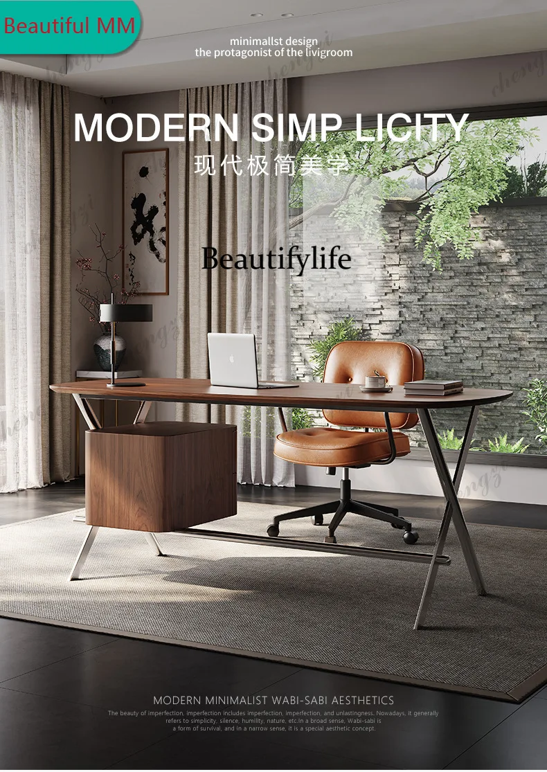 P182 P182 High-end Study Office Desks Light Luxury Home Design Artistic Sense Office Desks Modern Minimalist Furniture Bureau