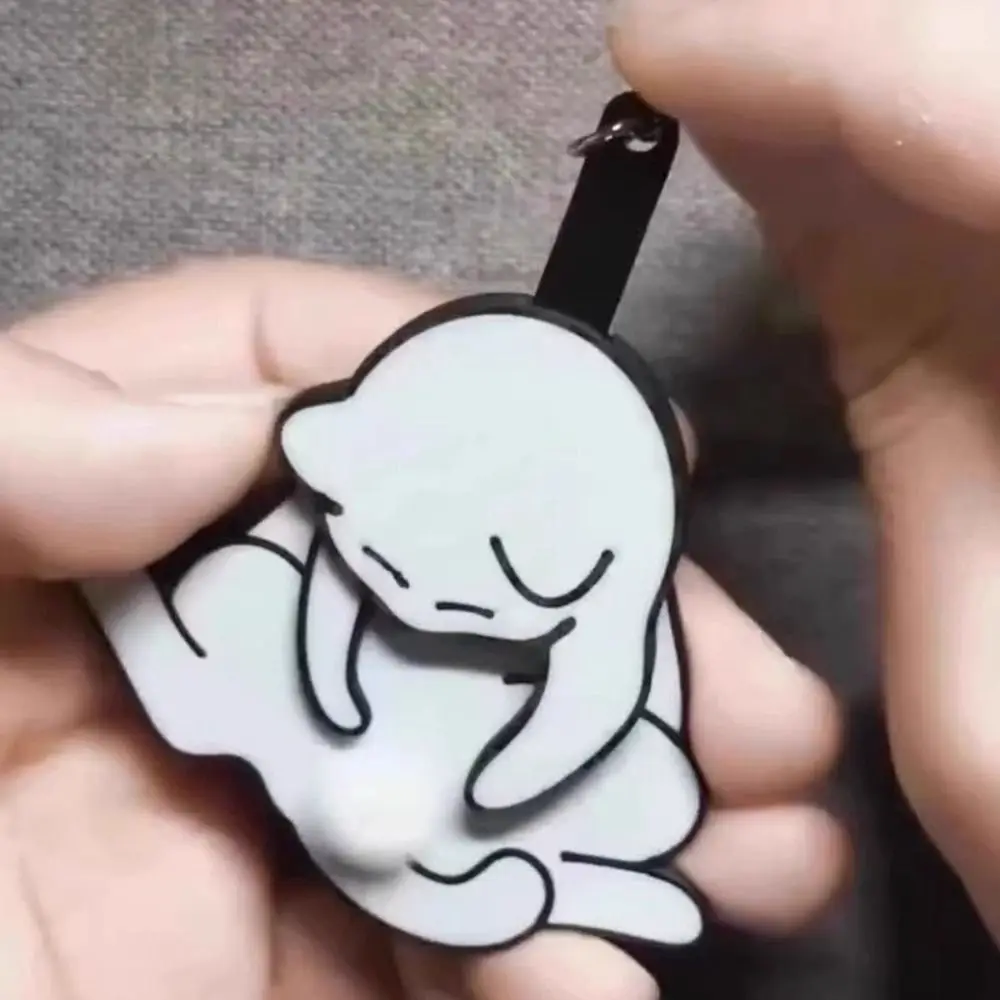 New Pull Play Egg Cat Keychain Rotatable 3d Cute Funny Cat Pendant Bag Accessories Bag Pendant