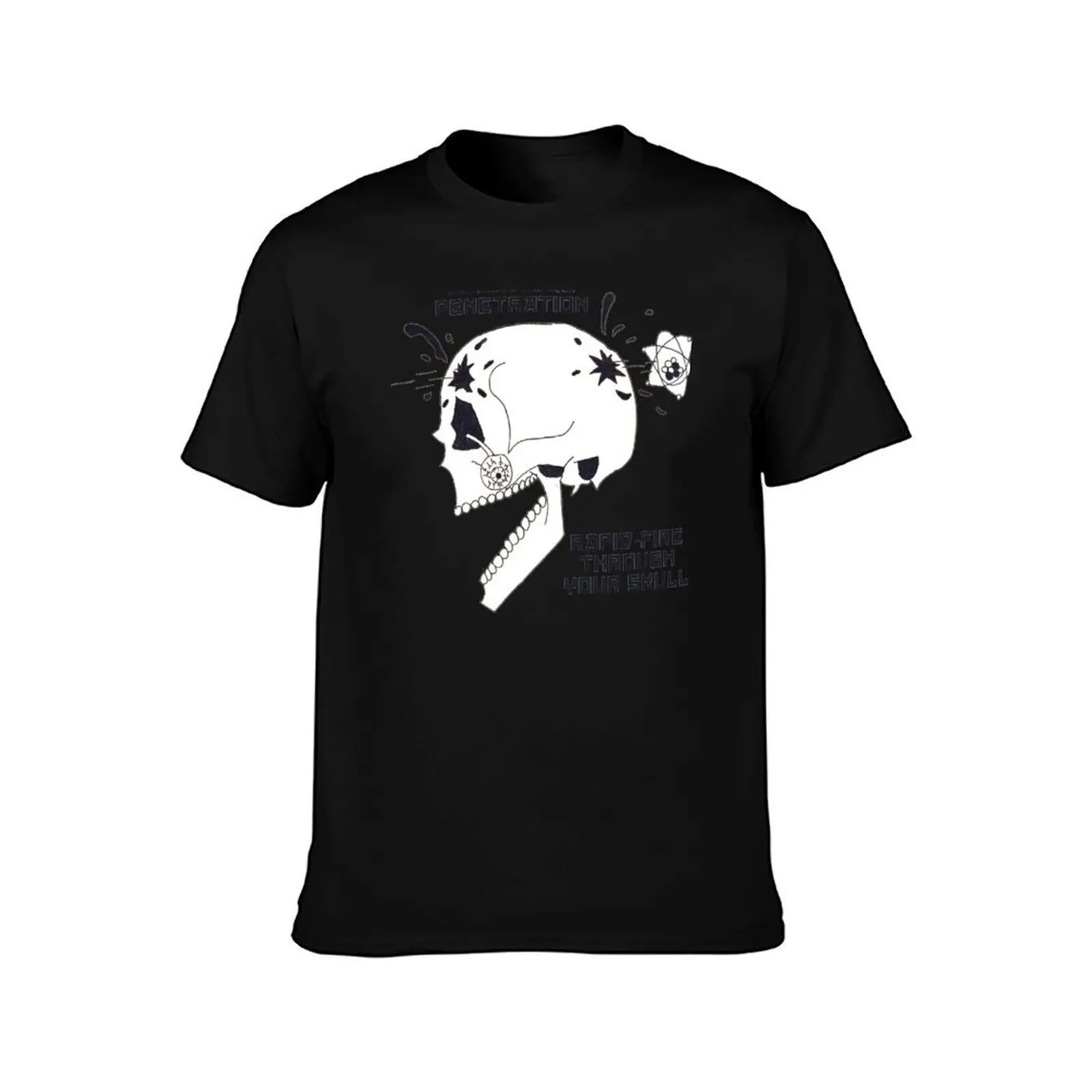 Subatomic Penetration Rapid-Fire Through Your Skull T-Shirt Plus Size Workout Short Sleeve Top T-Shirt