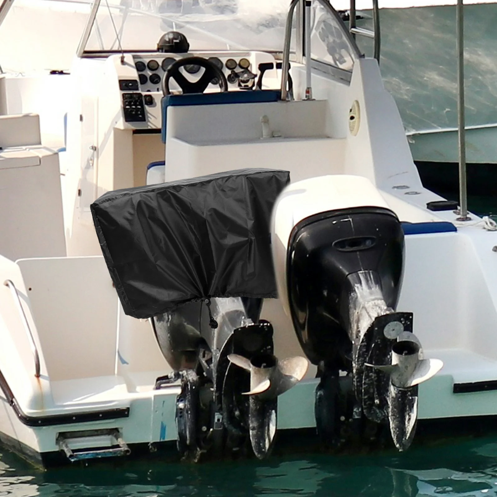 غطاء محرك كاياك 15 حصان، قماش أكسفورد، غطاء حماية عالمي مقاوم للشمس والمطر والثلج لقارب الزورق الخارجي #4