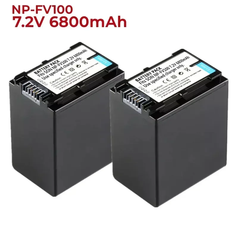 1-5Pack 7.2V 6800mAh NP-FV100 battery. For Sony DCR-SR15 SR21 SX15 SX21 SX44 SX45 SX63 SX65 HDR-CX105 CX110 CX115 CX130 CX150