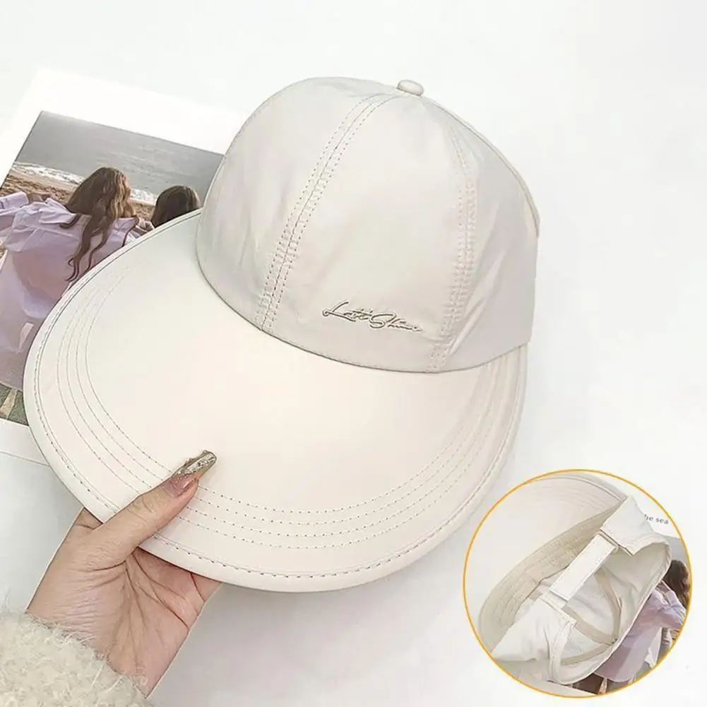 Lightweight Baseball Hat Beach Sun Protection Hat Women’s Extended Brim Baseball Hat Quick-dry Sun Protection Cap Adjustable