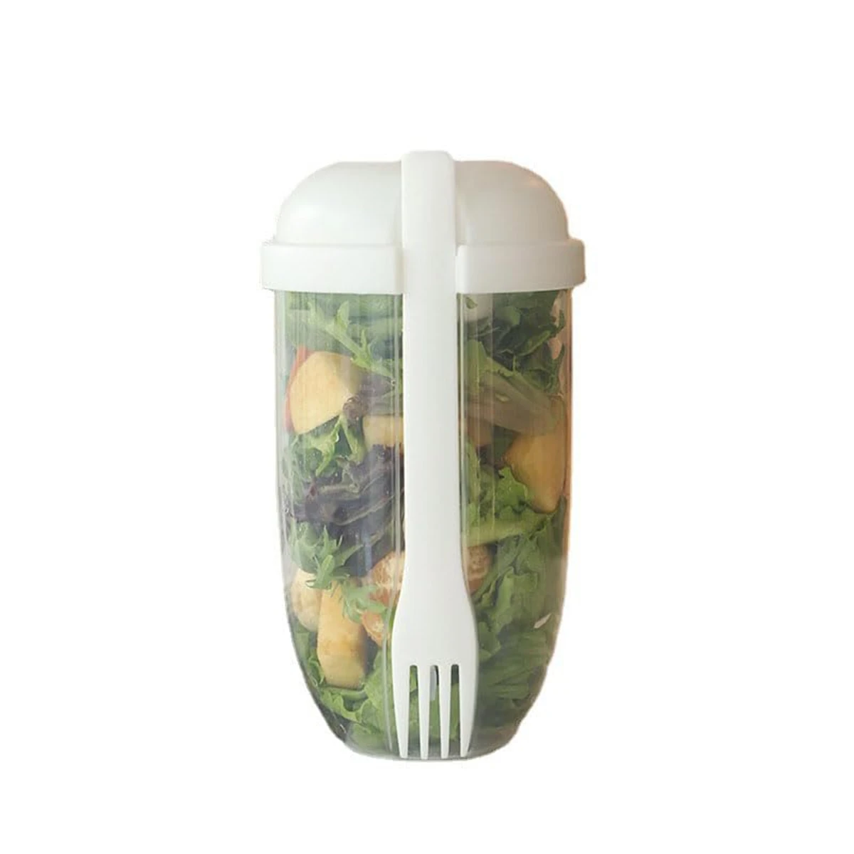 1pc, 1000ml/33.8oz Healthy Salad Cup with Fork and Dressing Holder - Perfect for Picnics, Lunch, and Breakfast - Kitchen Gadget