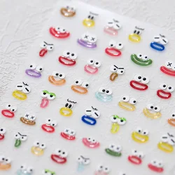 1Pcs Big Mouth Monster Jelly Series Nail Stickers High Quality Kawaii Design Sticker Cute Nail Art Decoration Decals Accessories