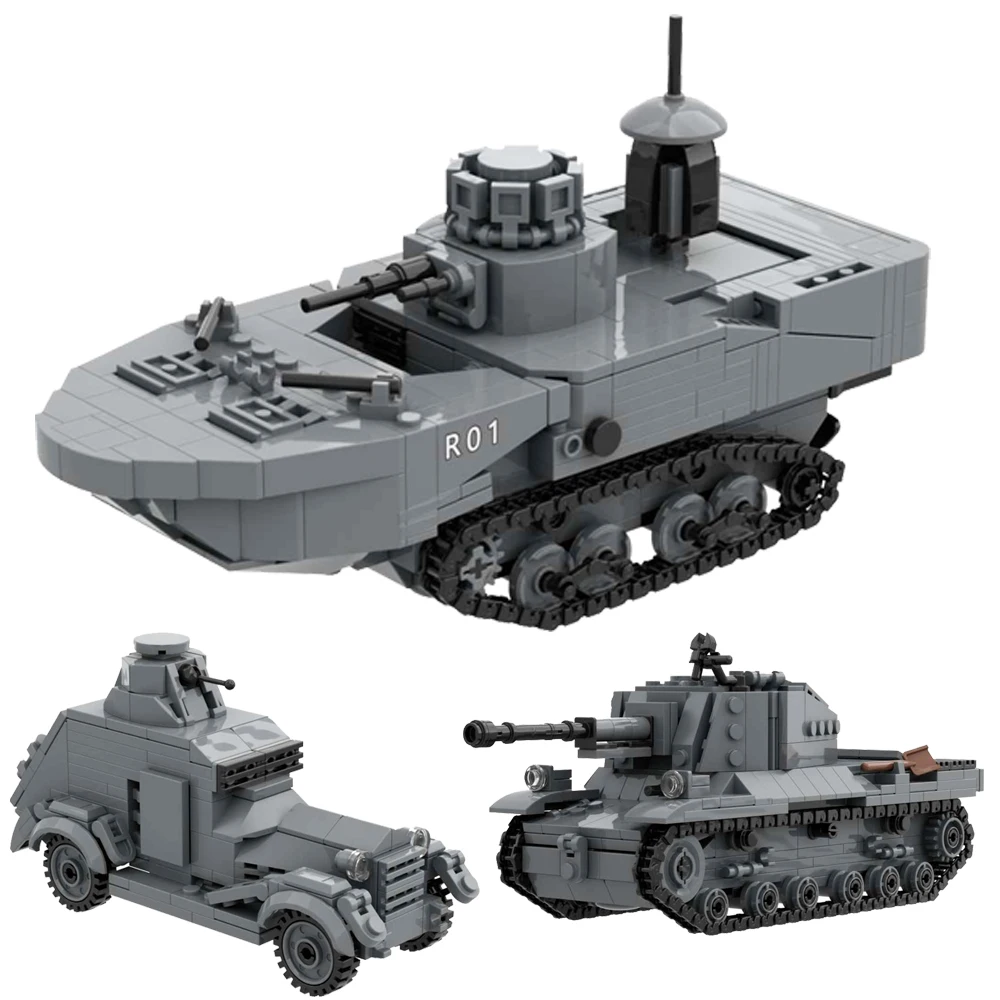 Military Japanese Army Building Block Toy Wolseley-Sumida armored
