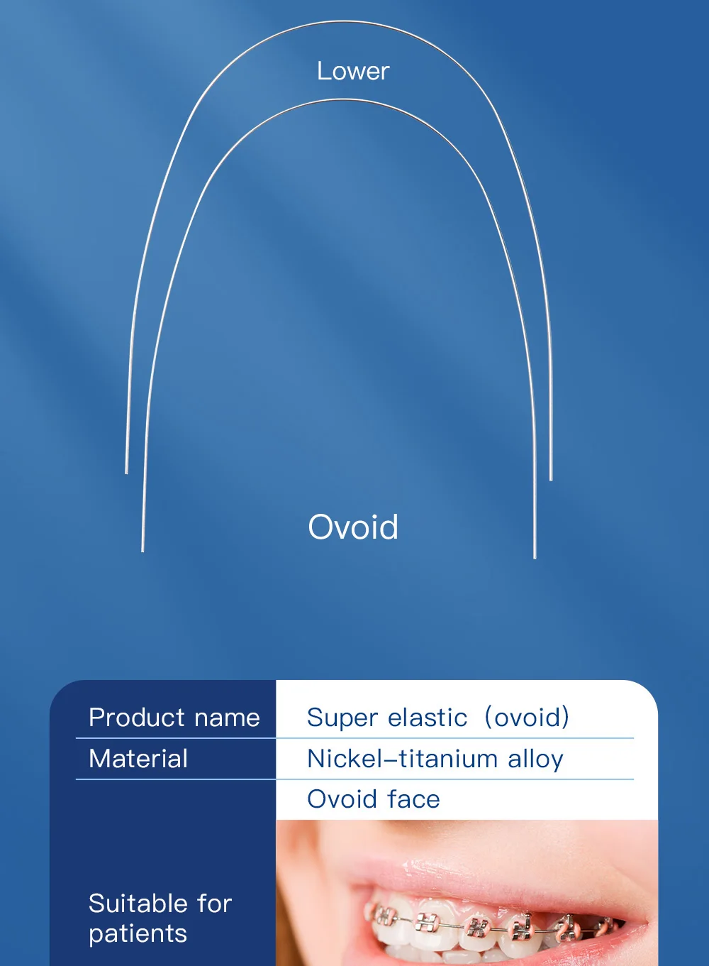 10 Packungen AZDENT Dental Kieferorthopädische Bogendrähte, superelastisch, rund, rechteckig, eiförmige Form, Bogendraht, obere und untere Zahnheilkunde – Detail 6