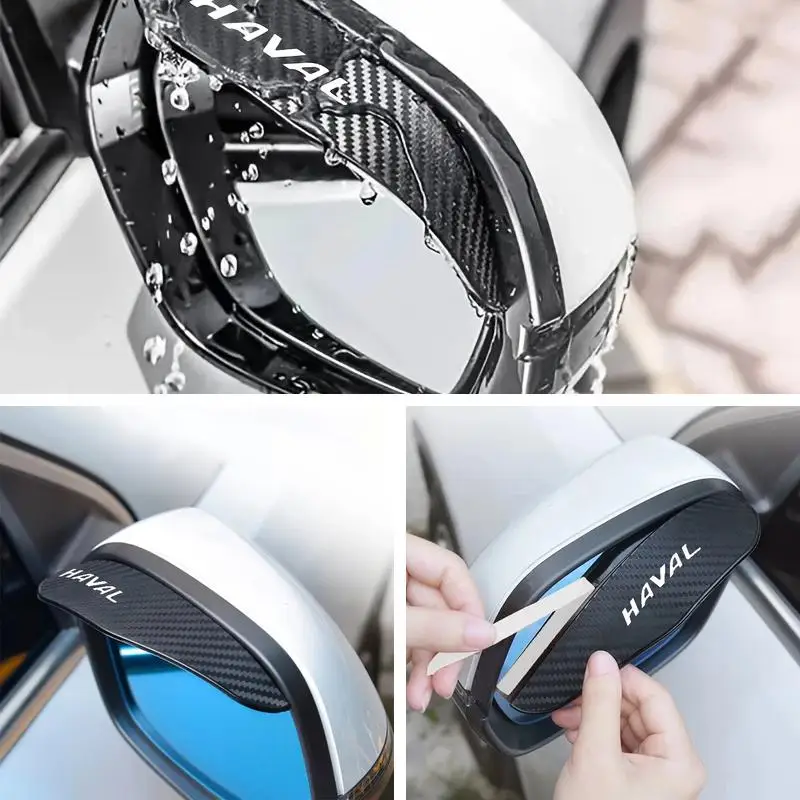 Car Rearview Mirror Waterproof Rain Visor Carbon Fiber Decor Guard for Haval H6 Dargo Jolion M6 H9, HAVAL Side Mirror Rain Shiel