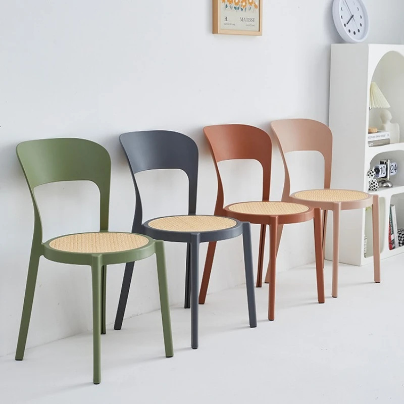 Firm Nordic plastic chair simple dining chair home creative adult back chair modern Internet celebrity stackable desk chair