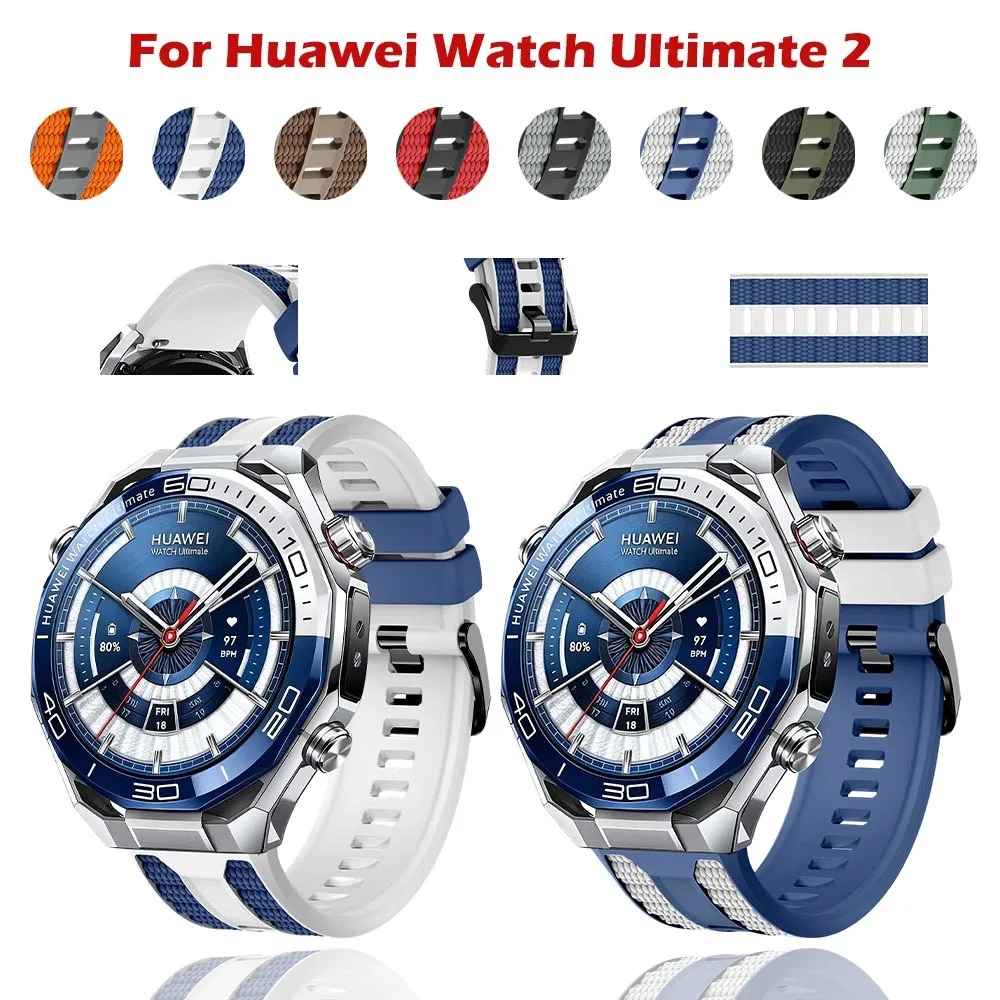 

For Huawei Watch Ultimate 2 Strap Dual-tone Silicone Breathable Comfortable Stylish for Huawei Watch Ultimate 2 Watch Band