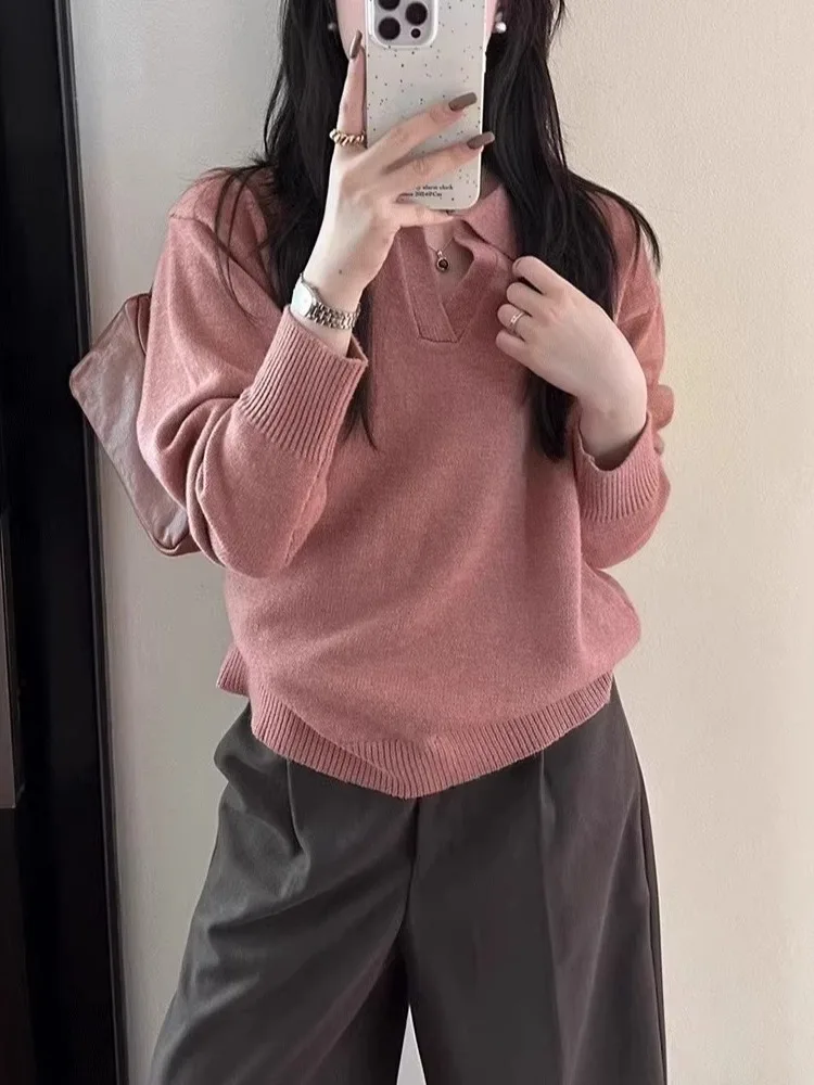 Ele ort Knit Sweater Women's Autumn Winter Inner Wear  irt Sle Casual Faion Top Quali Material