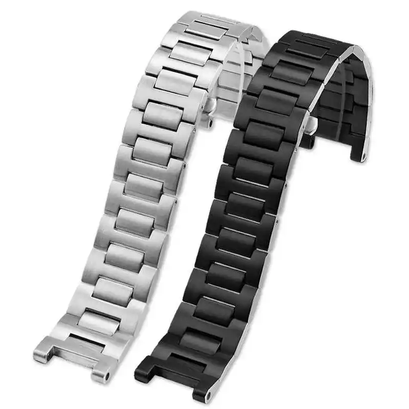 Concave Stainless Steel Watchband for Car-tier PASHA Series WSPA0013 W31077U2 Strap Bracelet with Tools 16*8mm 18*10mm 20*12mm