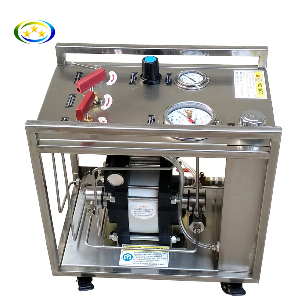 LU-LDD-100 Compressed Air driven pump testing System for Cylinder valve pipes and hoses hydro hydraulic test