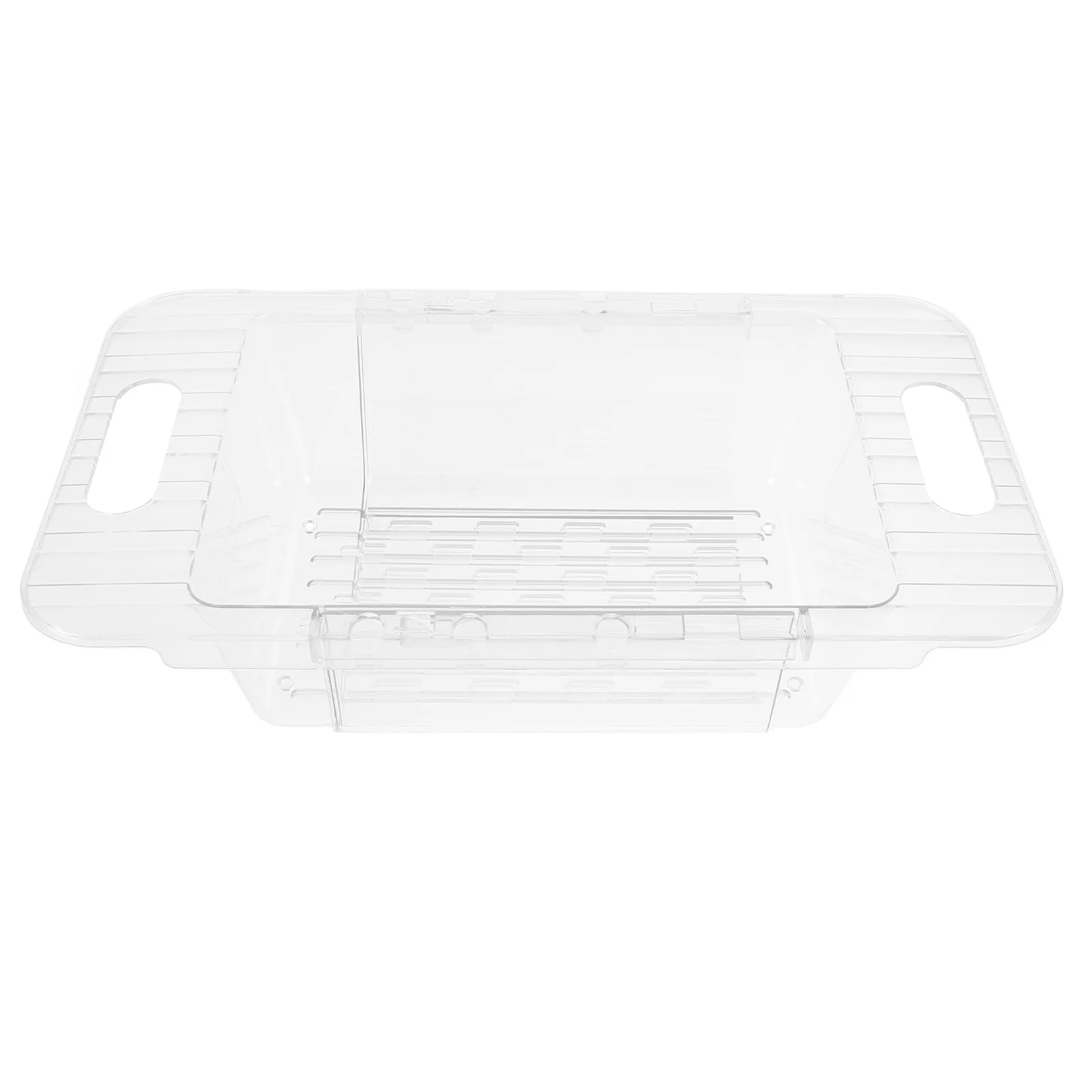 

Telescopic Sink Drain Rack Adjustable Kitchen Organizer Transparent White Easy Clean Dish Drainer Sponge Holder Large