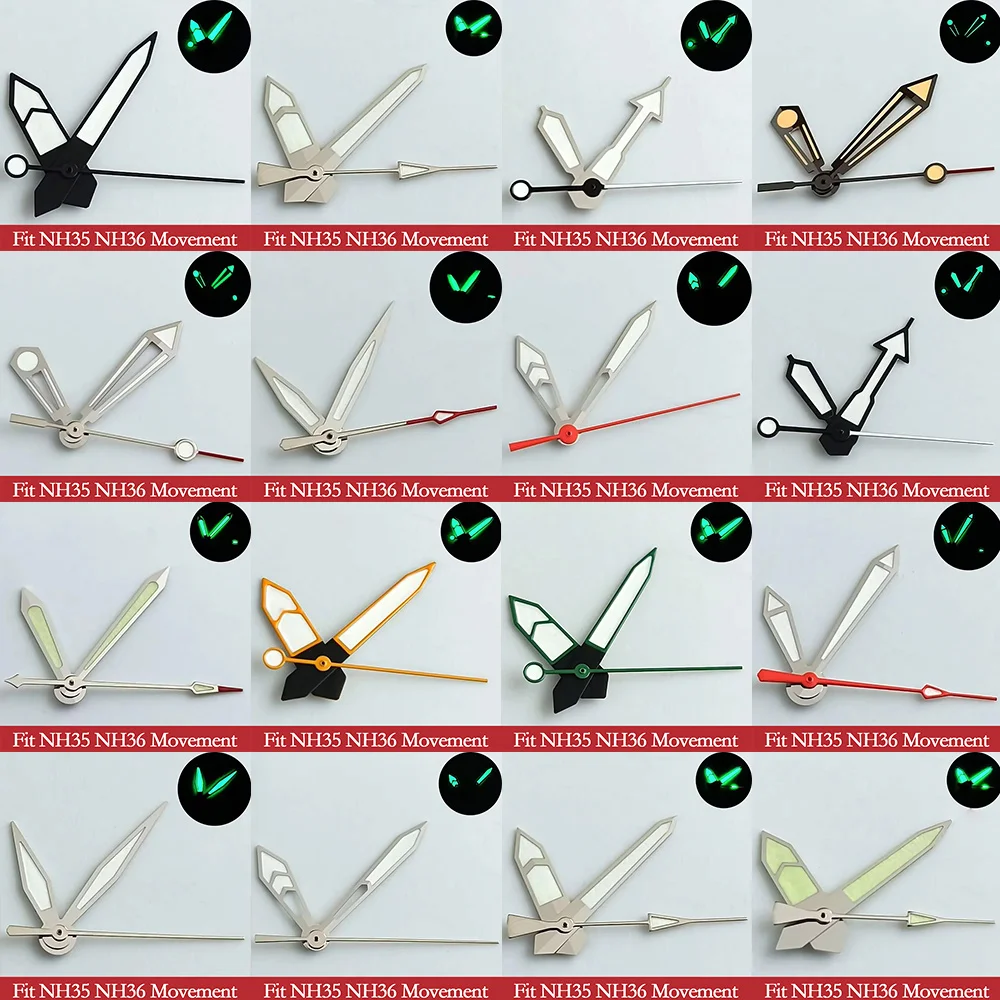 NH35 Needle Watch accessories watch pointer NH36 hands pointer green super luminous suitable for NH35/NH36/NH38/NH70 movement