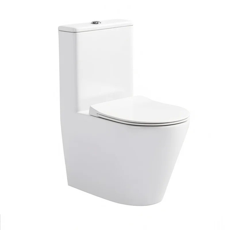 Porcelain Floor Standing Toilet Siphon Flushing Commode Bathroom Ceramic Elongated One Piece Toilet for Hotel