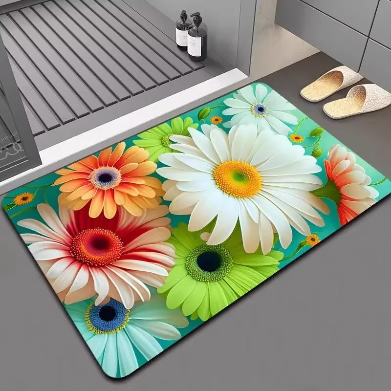 

5D трехмерная мягкая подушка с диатомовой землей, впитывающая подушка, коврик для ванной комнаты и кухни, противоскользящий впитывающий коврик для ног