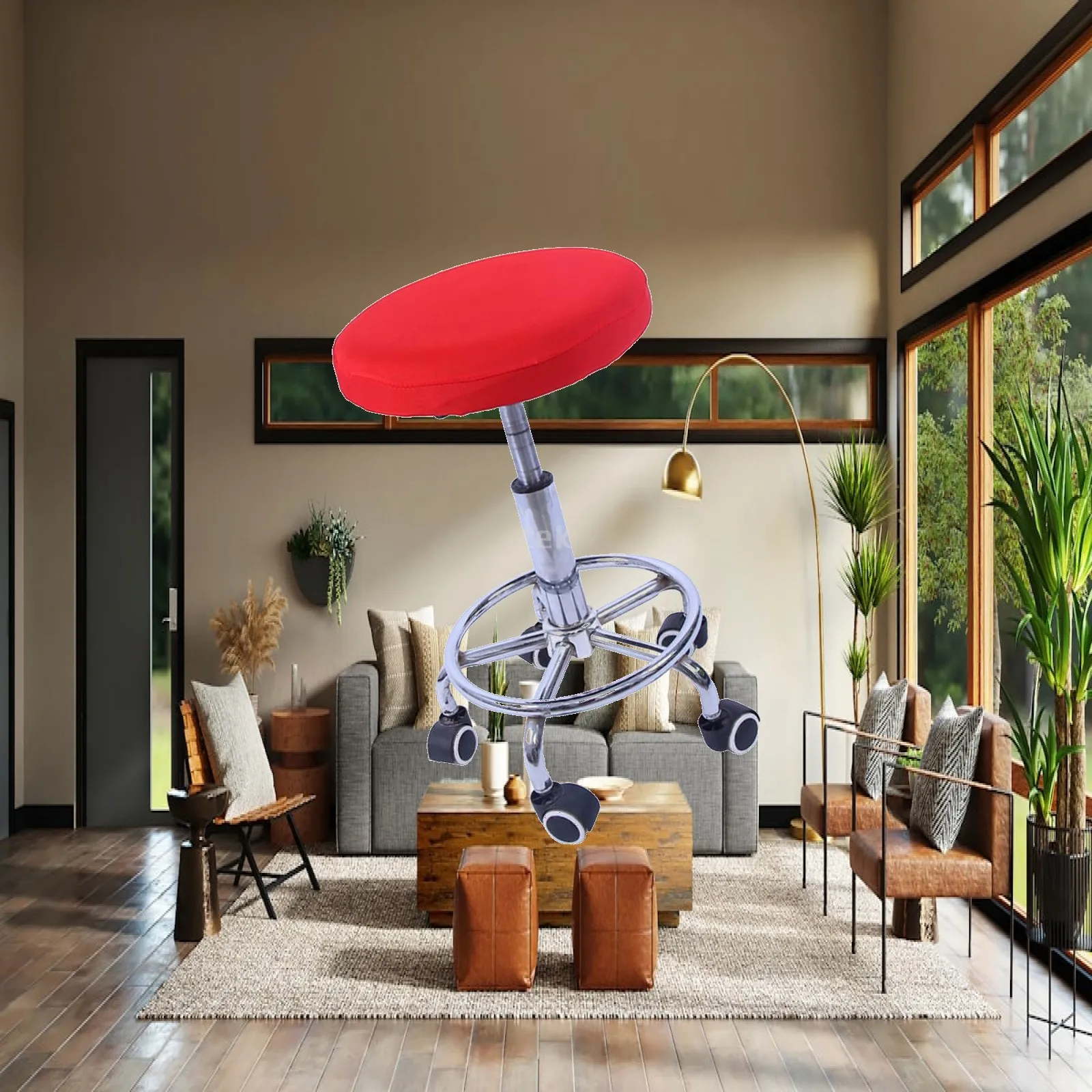 Round Slipcovers for Bar Stool Soft Stretch Chair Cushion Cover Dustproof Seat Cover for Home Kitchen
