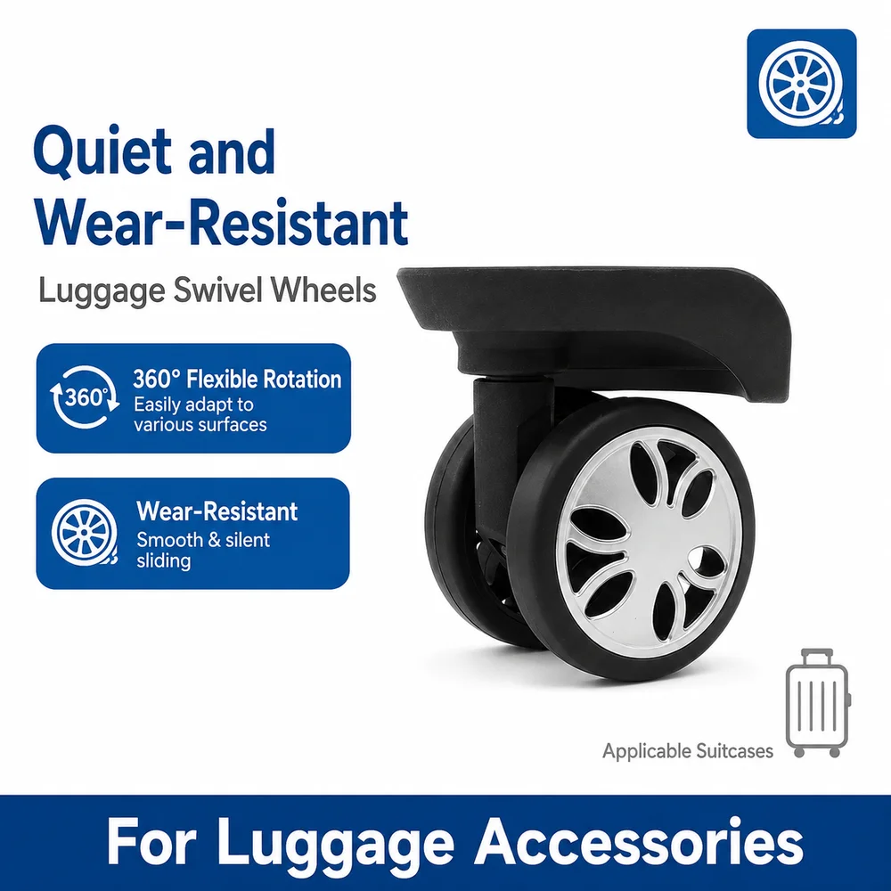 Universal Luggage Wheels For American Tourister Hongsheng A-97 360° Swivel Caster Bracket Wear-Resistant Smooth Rolling Noise Re