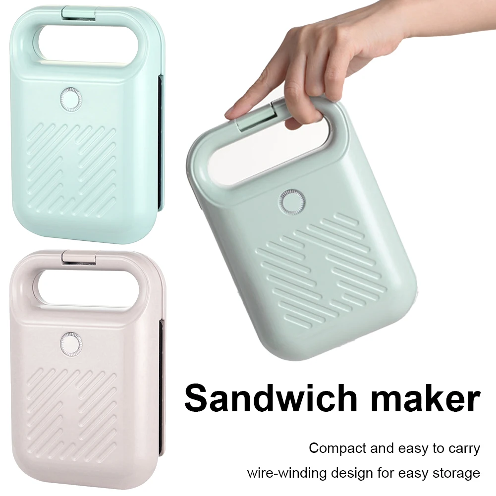 Electric Sandwich Maker Panini Press with Non-Stick Coating Egg Omelette Pan Portable Light Food Making Machine for Breakfast