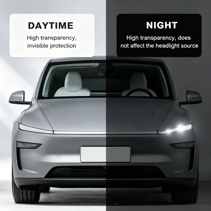 Für Tesla Model Y Juniper 2025 2026 TPU Auto-Scheinwerfer Rauch-Nebelscheinwerfer Rücklicht Schutzfolie Kratzfest Auto-Zubehör – Detail 3