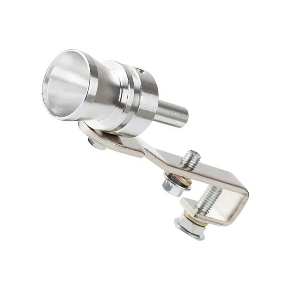

2Pcs Exhaust Pipe Sounder S Size Car Tuning Turbine Whistle Tail Silver Aluminum Alloy Lightweight Durable Easy to Install