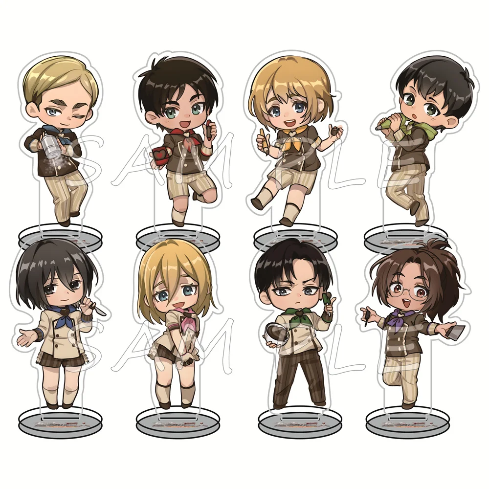 Attack On Titan Chibi 10cm Acrylic Stand Figures Keychain Dark Fantasy Anime Desktop Tabletop Decor Otaku Fans Collectible Gift