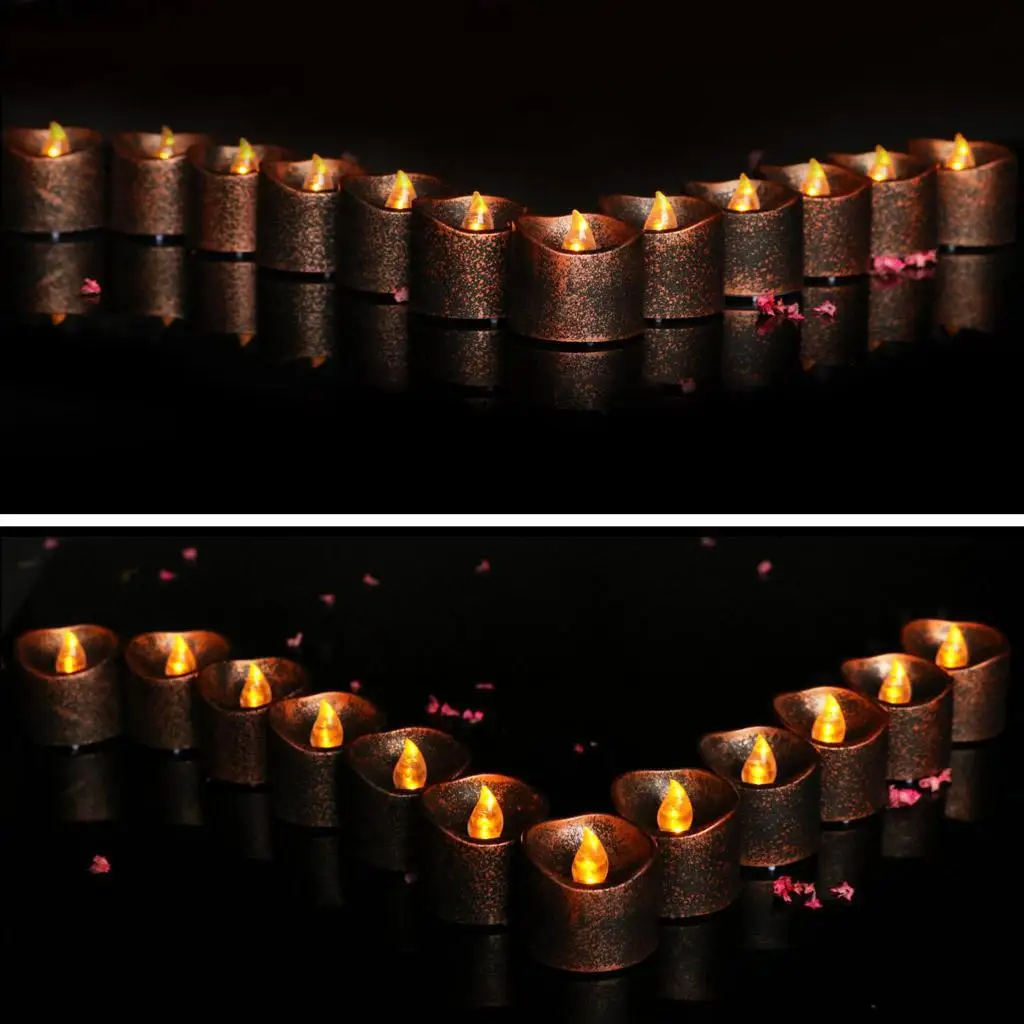 2/3/5 Flameless LED Candle Flickering Tea Light Candle for Wedding Decor Black