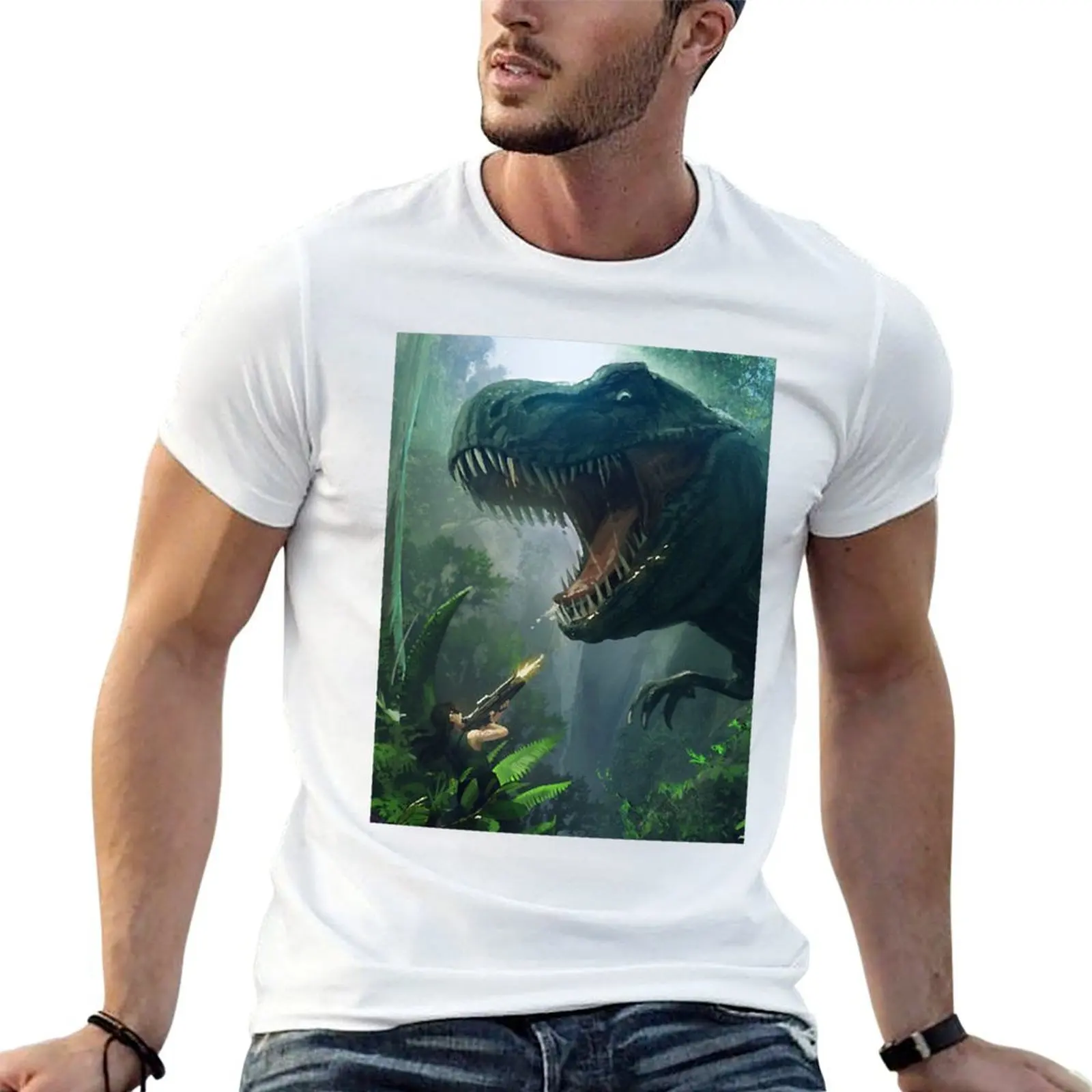 

Gifts For Women Ark Endure Dino Attack Graphic For Fans T-Shirt funny t shirts man men t shirt cotton 100% T-Shirt