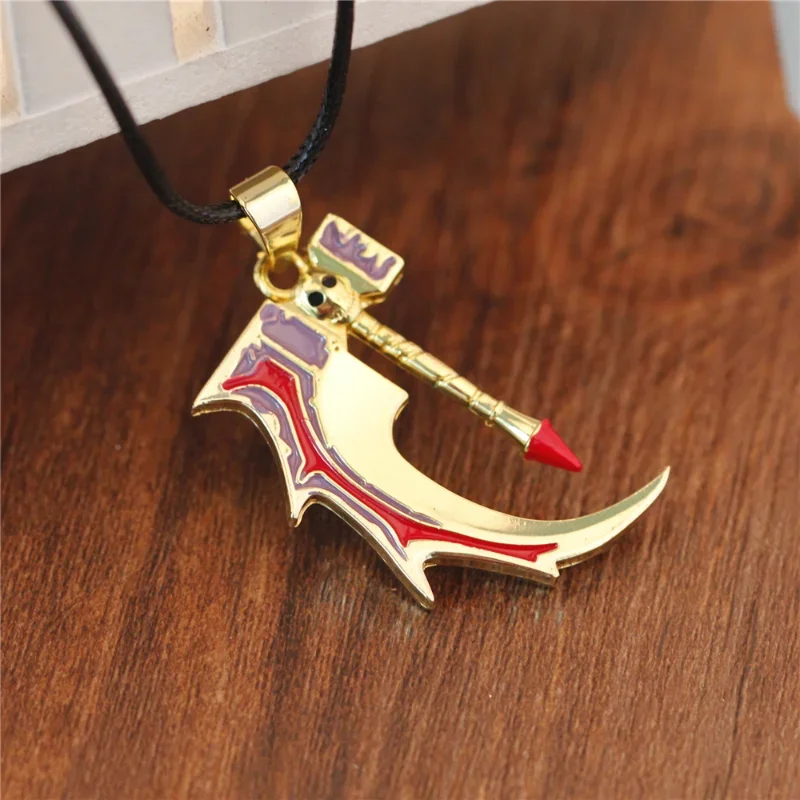 Popular Game Peripheral Jewelry Necklace Pure Gold Bone Crusher Style Pendant Cosplay Costumes DIY Props Handsome Student Gifts