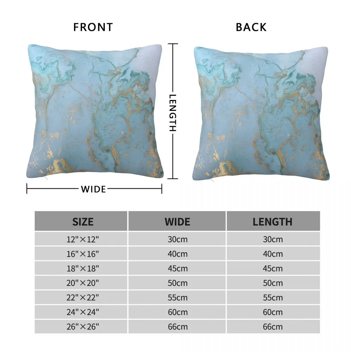 Blue And Gold Square Pillowcase Polyester Linen Velvet Creative Zip Decor Throw Pillow Case Sofa Seater Cushion Cover 18