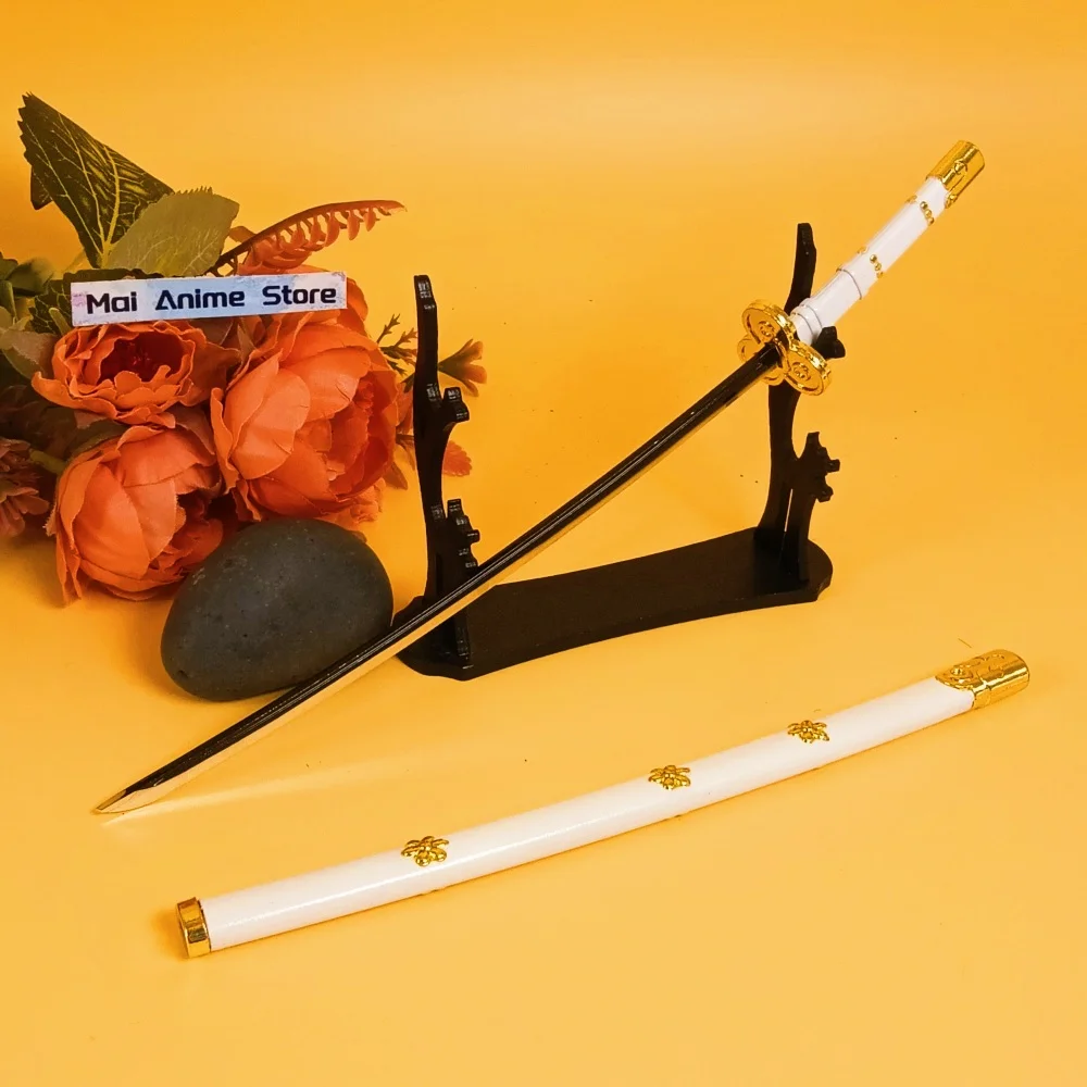 Roronoa Zoro Katana en acier de 10 pouces, taille réelle, épée Zoro en métal japonais, couteau Ninja en fer, sabre de samouraï Original, jouet non tranchant, cadeau