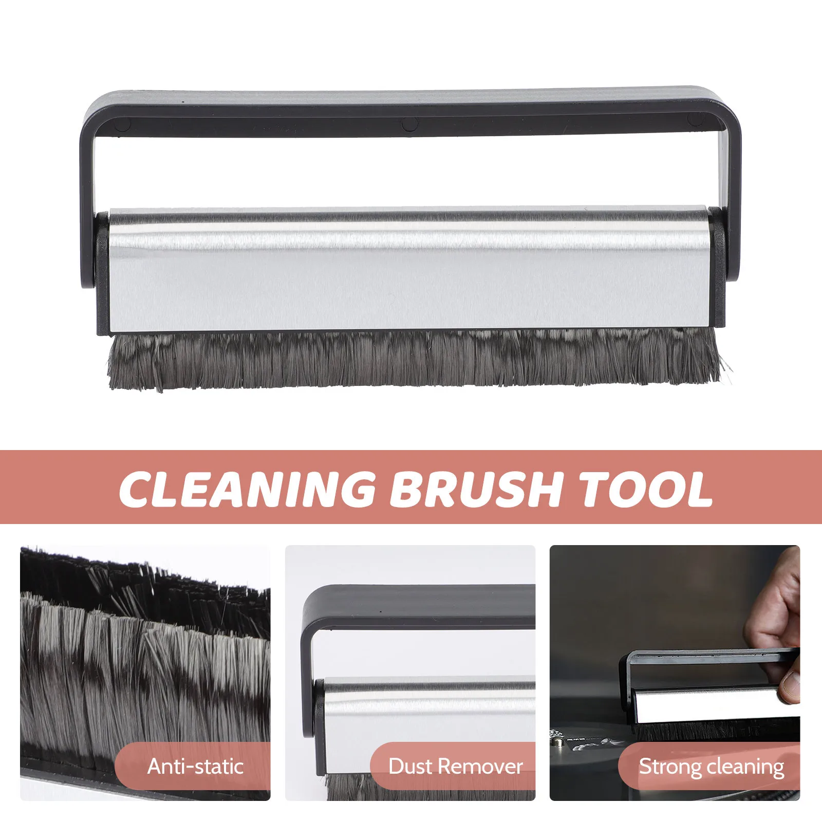 

Vinyl Record Brush Anti Static Dust Cleaner Tool for Record Player Fiber Bristles Cleaning Accessory