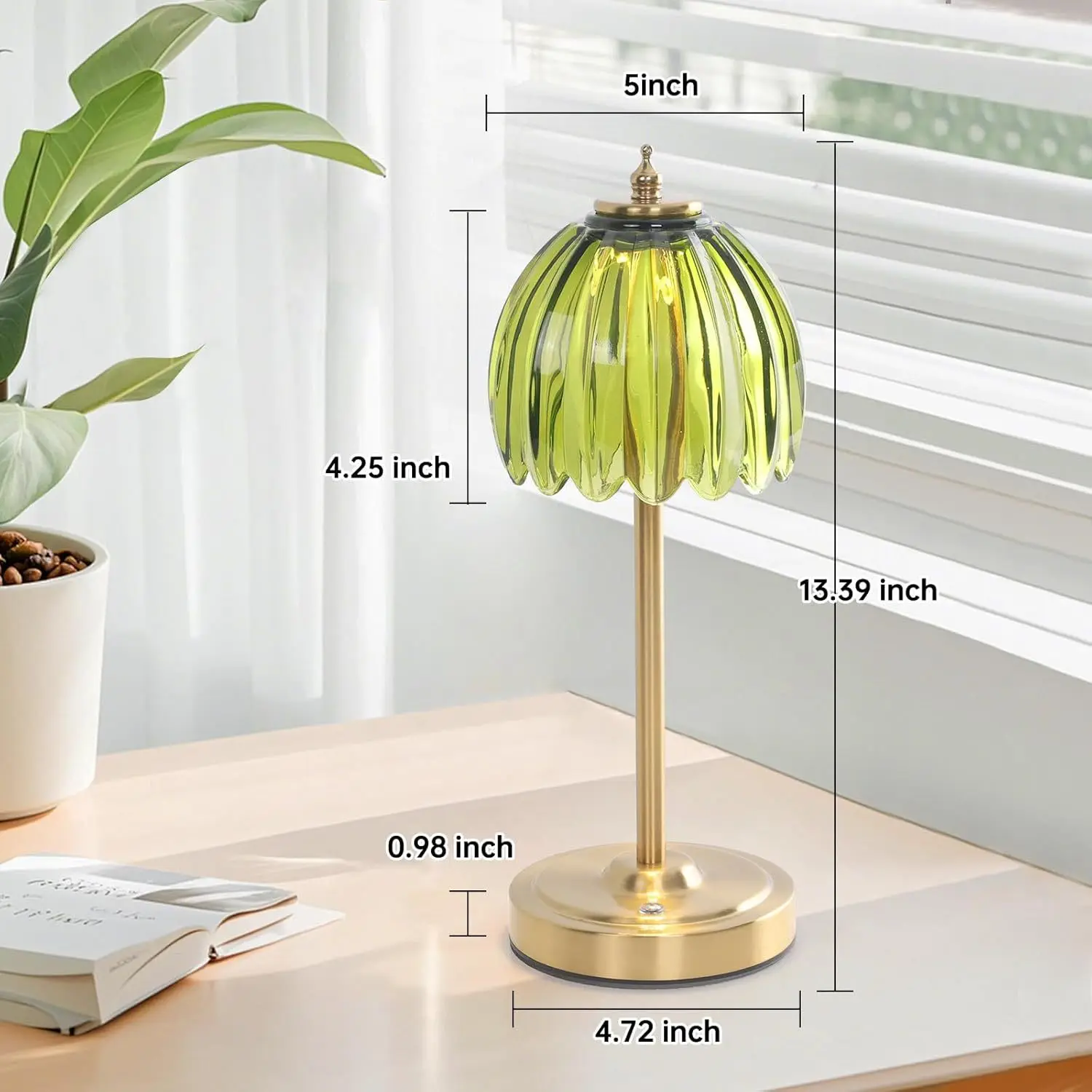 Rechargeable 5200mAh Battery Touch Control Wireless Reading Lamp Adjustable Brightness Ideal for Bedroom Nightstand